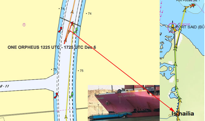 一艘悬挂新加坡国旗的集装箱船失控撞上苏伊士运河一座浮桥