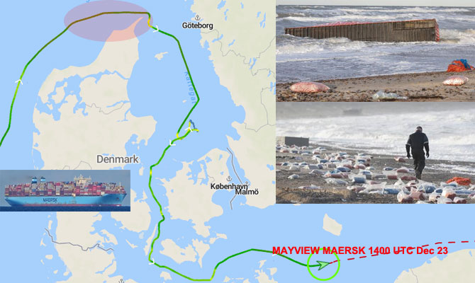 马士基46个集装箱落水