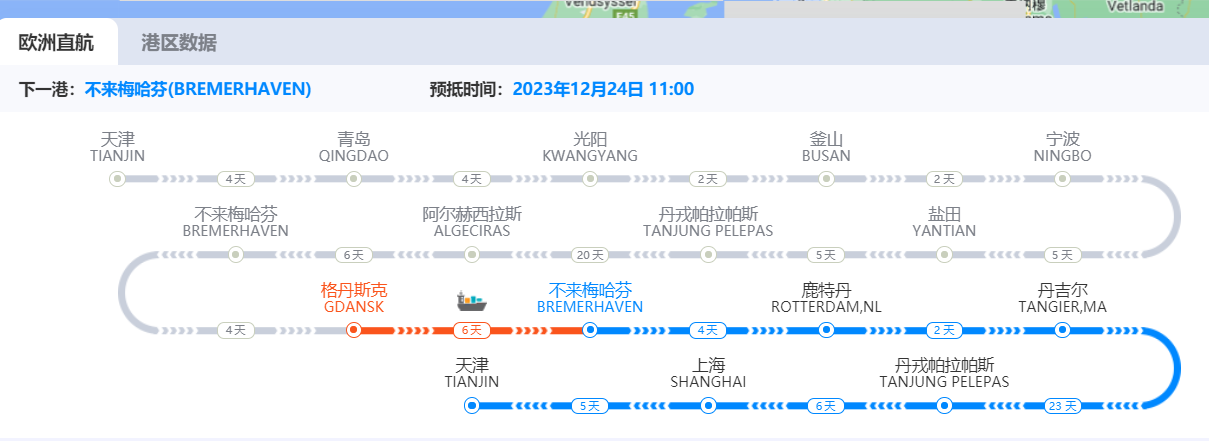 MAYVIEW MAERSK号地中海航线