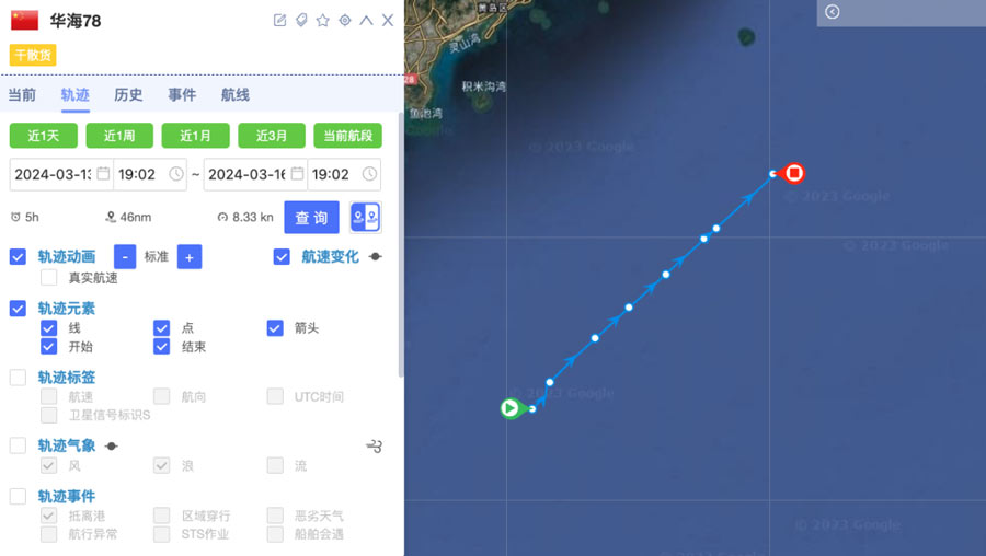 华海78轮航线