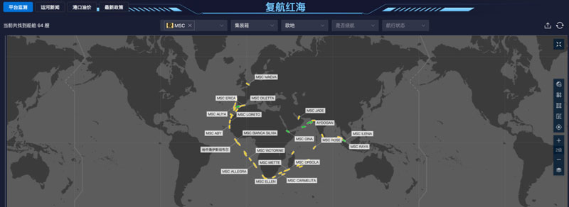 MSC航行数据