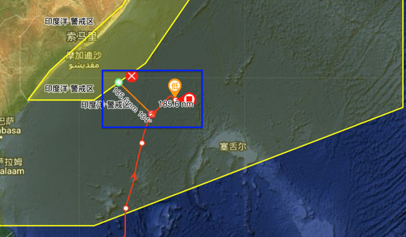 180海里的距离