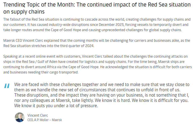 Maersk Announcement