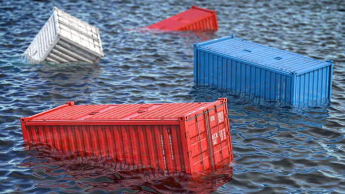 A container in the water