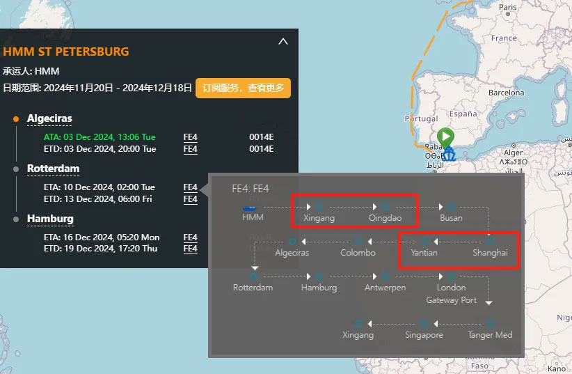 The HMM St Petersburg collided with the crude oil tanker Gloria Maris