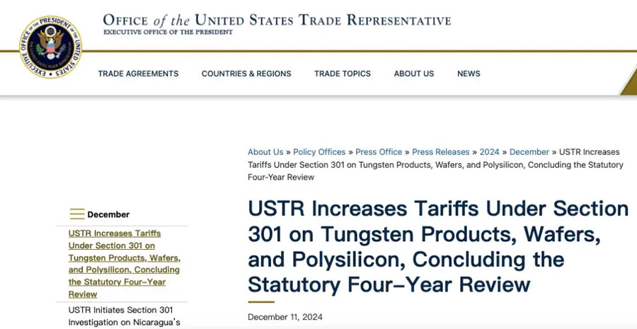 Tariff catalogue